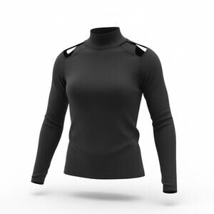 Intempo-Kohl's Black Cold Shoulder Mock Neck Sweater Size 2X (Junior/Petite Fit)